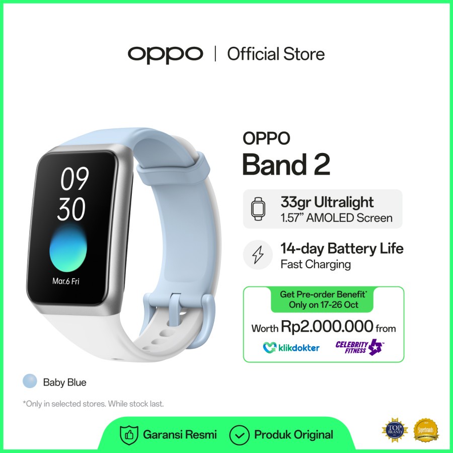 OPPO Band 2 Smart Band Garansi Resmi Band2 Android Sport Watch Smartband