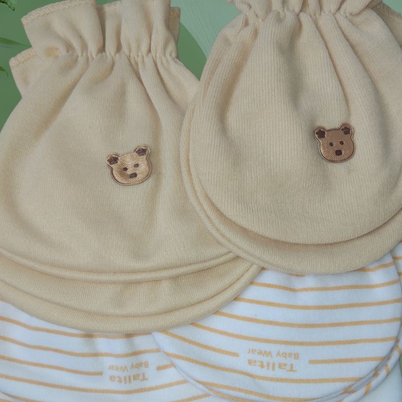 3 Set Sarung Tangan Kaki Bayi Baru Lahir Newborn Seri Coklat