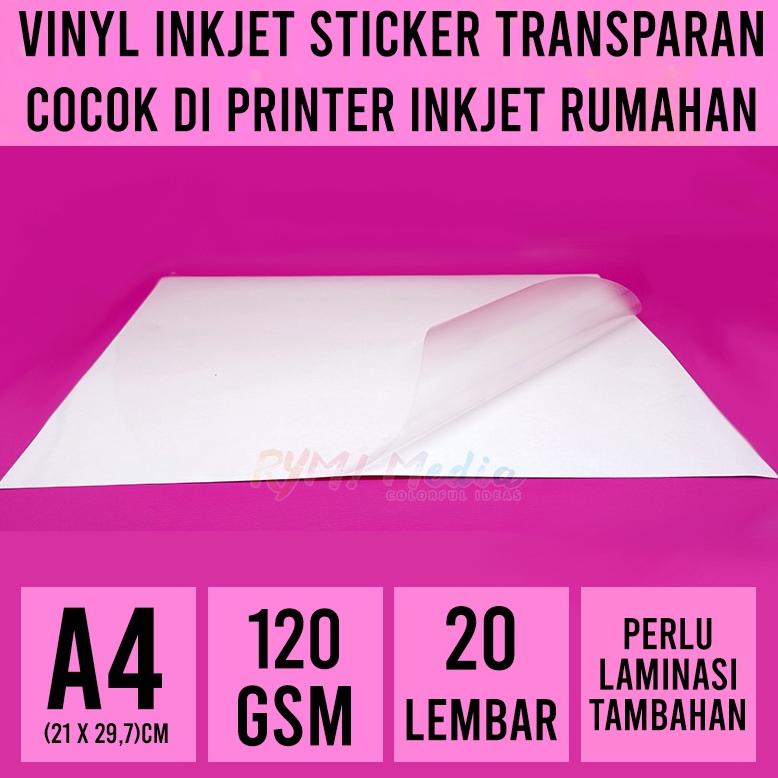 

INKJET TRANSPARAN STIKER A4 ISI 20 / INKJET STICKER TRANSPARANT 120GSM FOR EPSON HP CANON PRINTER TERLARISS...,,,,,