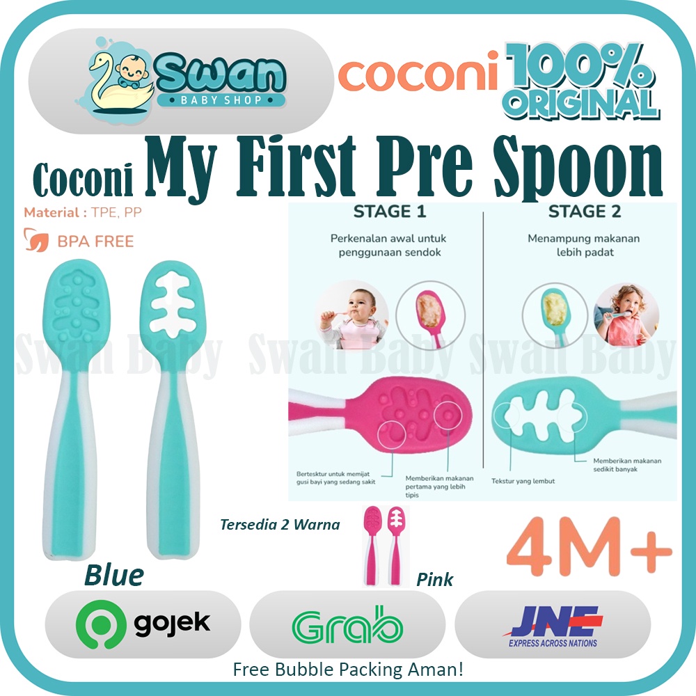 Coconi My First Pre Spoon 2 Pcs / Sendok Belajar Makan Bayi isi 2 Pcs