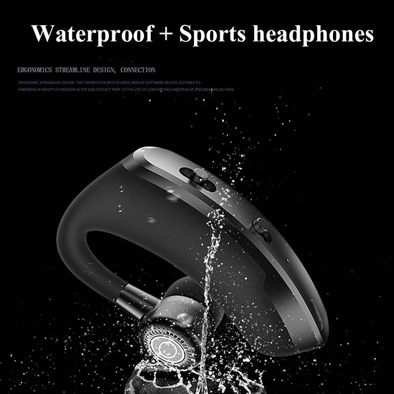 V9 Bluetooth Earphone 8D Bass Wireless Headset 5.0 Single Business Sport Headphone with Mic