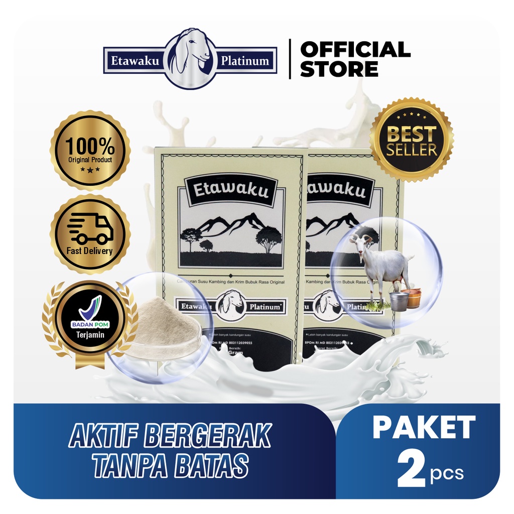 

ETAWAKU Platinum Paket 2 Box Susu Kambing Murni & Krimer Bubuk