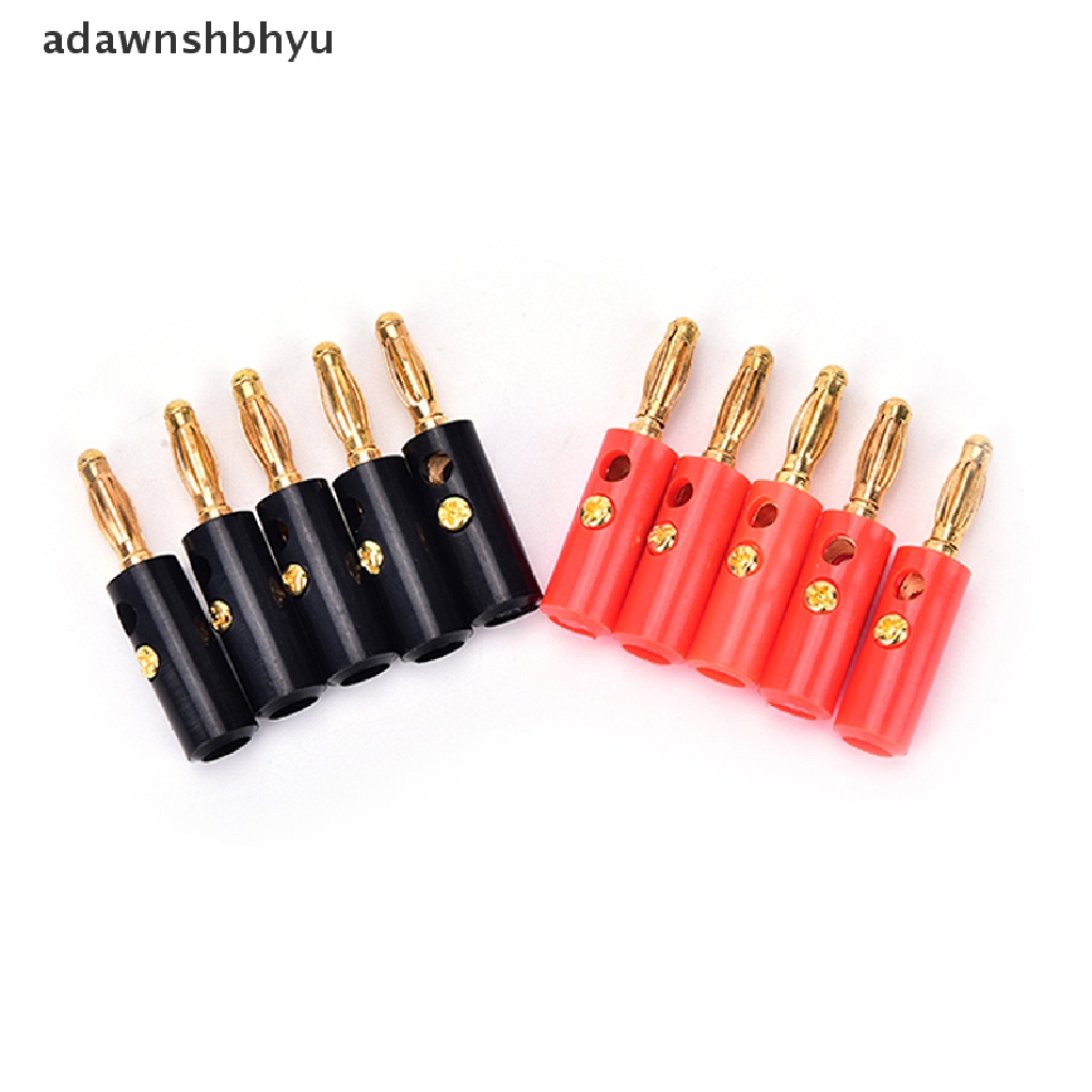 Adawnshbhyu 10pcs/lot audio speaker Sekrup banana gold Plat Colokan Konektor 4mm ID