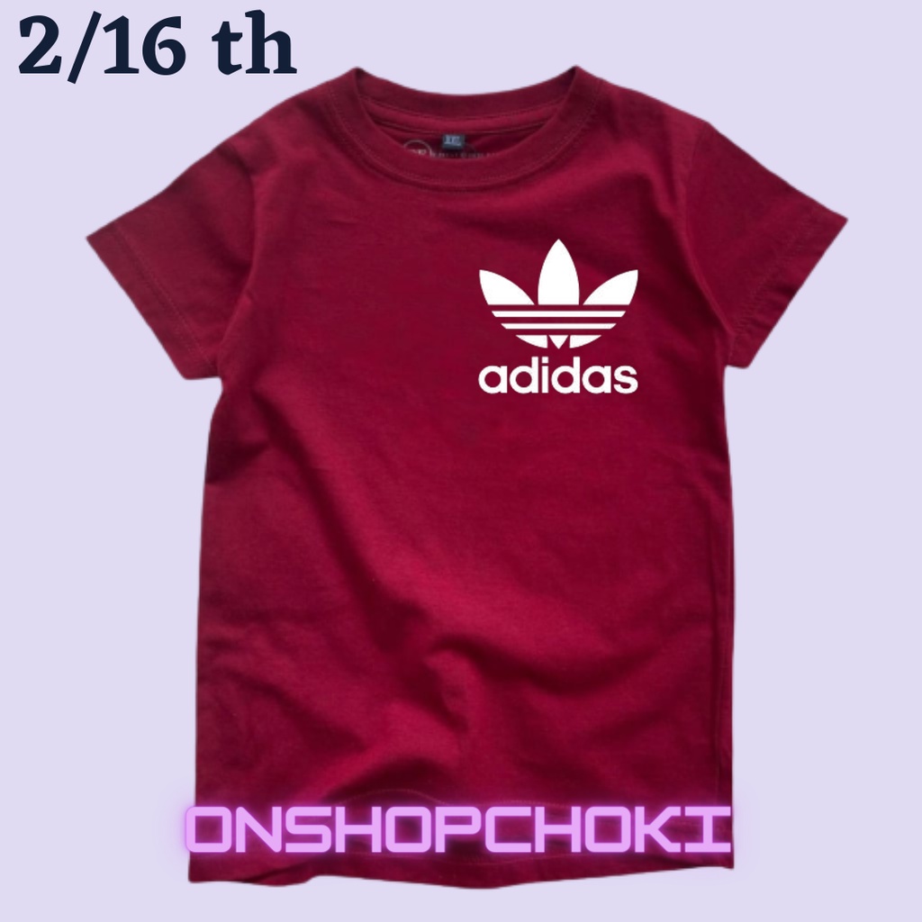 KAOS OBLONG anak-anak cowok/cewek LOGO &lt;Ad1dass&gt; UNISEK UMUR 2/16 Kaos oblong pakaian anak-anak