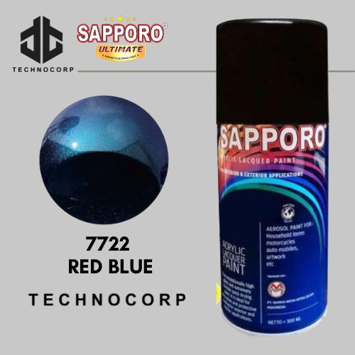 

Cat Semprot SAPPORO 7722 RED BLUE / BUNGLON BIRU BLUE VIOLET INDIGO