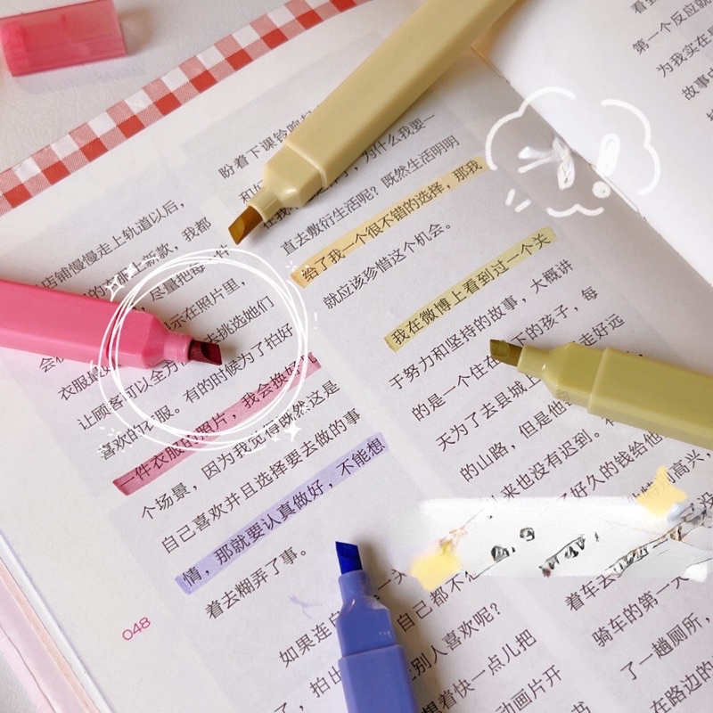 READY STOCK BISA COD - 6pcs/set HIGHLIGHTER WARNA SOFT PASTEL MANIS STABILO LUCU JURNAL SCRAPBOOKING DEKORASI AESTHETIC FANCY KAWAII LEMBUT CEPAT KERING MURAH VIRAL STUDY PELAJAR DIARY DEKORASI BUKU HARIAN