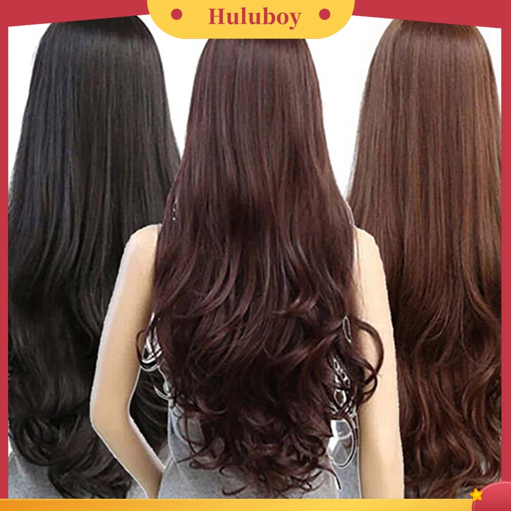Rambut Palsu Wanita Model Panjang Keriting Gelombang Untuk Pesta Cosplay