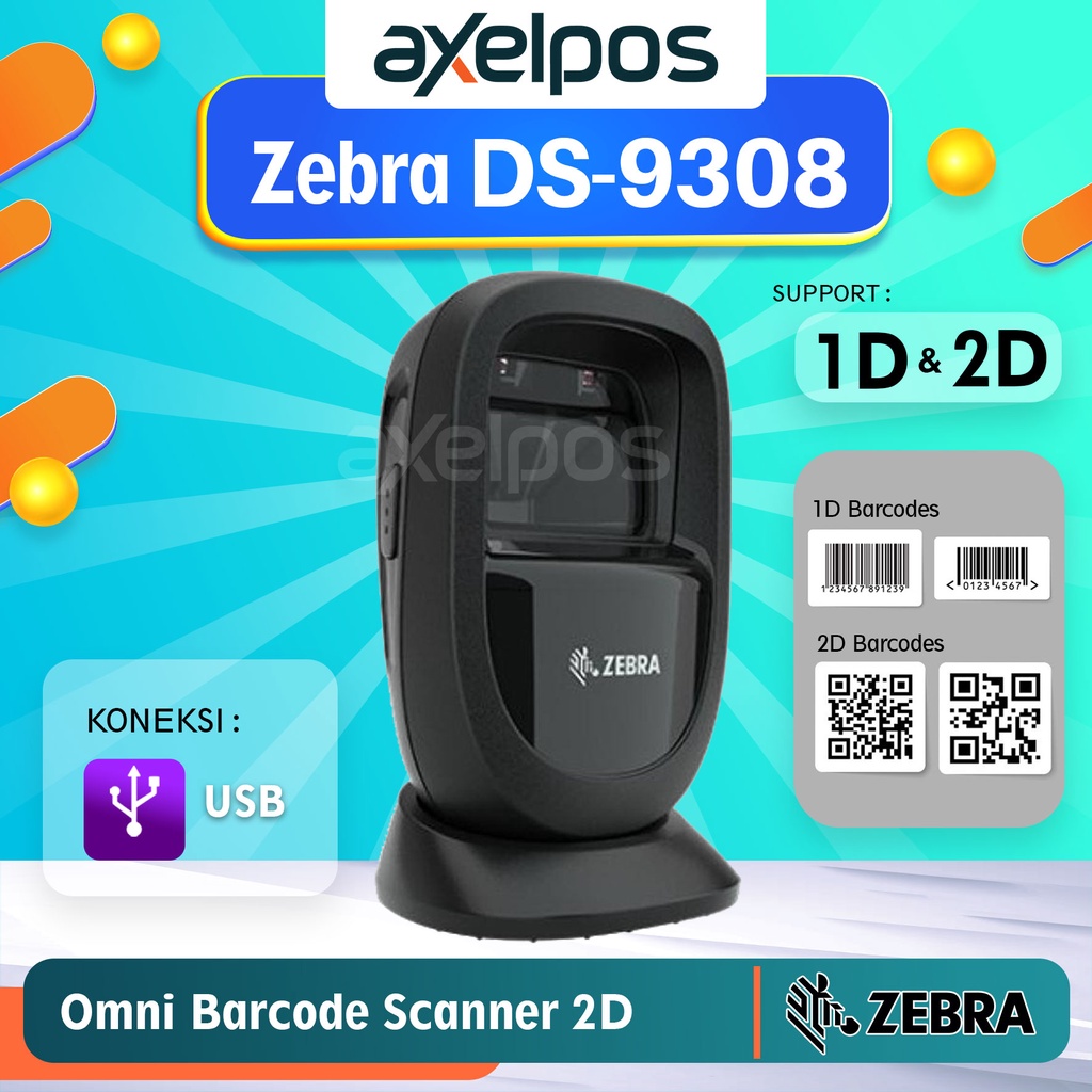 Omni Barcode Scanner Zebra DS9308 / DS 9308 / DS-9308 1D - 2D