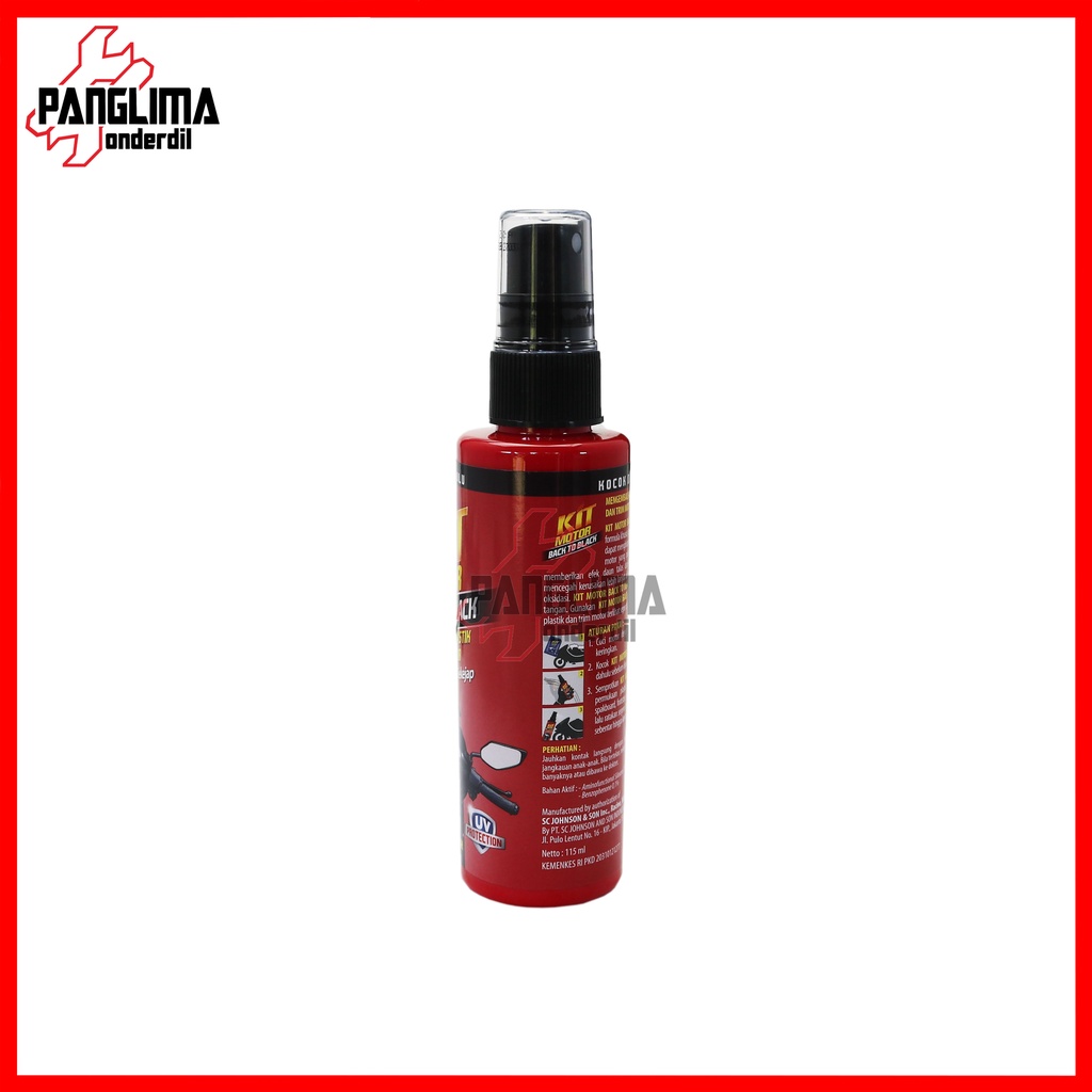 Kit Back to Black Trim Restorer Menghitamkan-Hitam-Mengkilapkan Plastik-Cepat Menyerap-Tahan Lama-UV Protection Motor-Mobil 115ml-115 ml