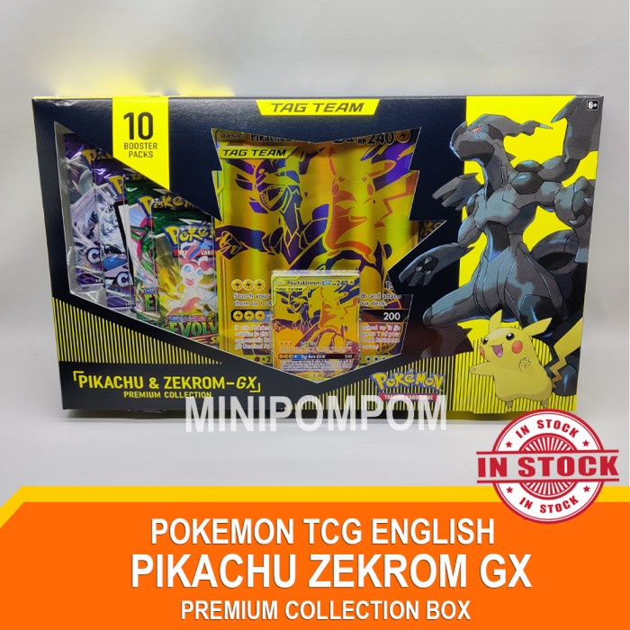 Kartu Pikachu Zekrom Gold Gx Premium Collection Box - Pokemon Tcg English