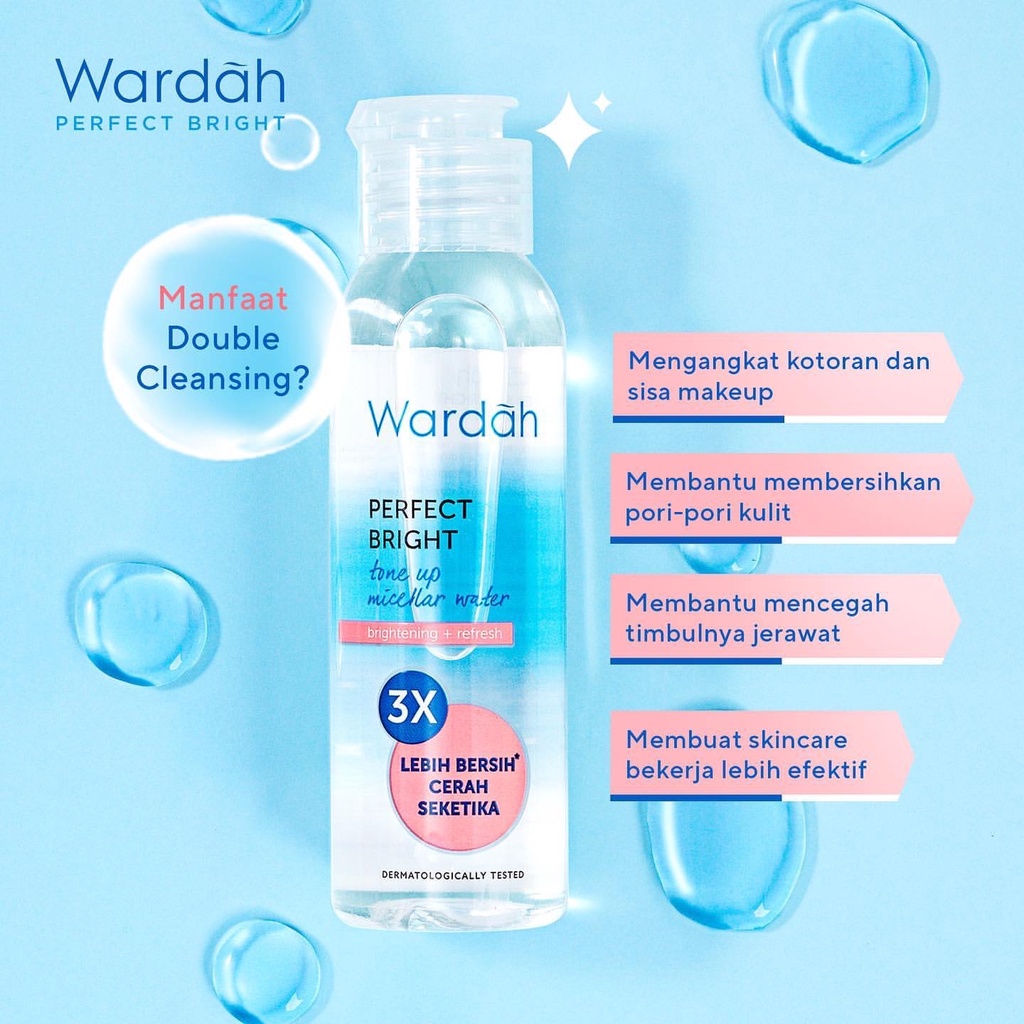 WARDAH Perfect Bright Series Indonesia / Micellar Water Creamy Foam Jelly Facial Foam Night Moisturizer Bright BB Powder / Tone Up Oil Control Smooth Glow Cooling Bright / Skincare Face Care / Skin Brightening Glowing / Cleanser Cleansing Sabun Cuci Muka