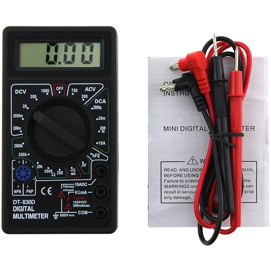 Digital Multimeter LCD DT-830D Tester Arus Listrik AC/DC Voltage, Current, Resistance Ada Buzer