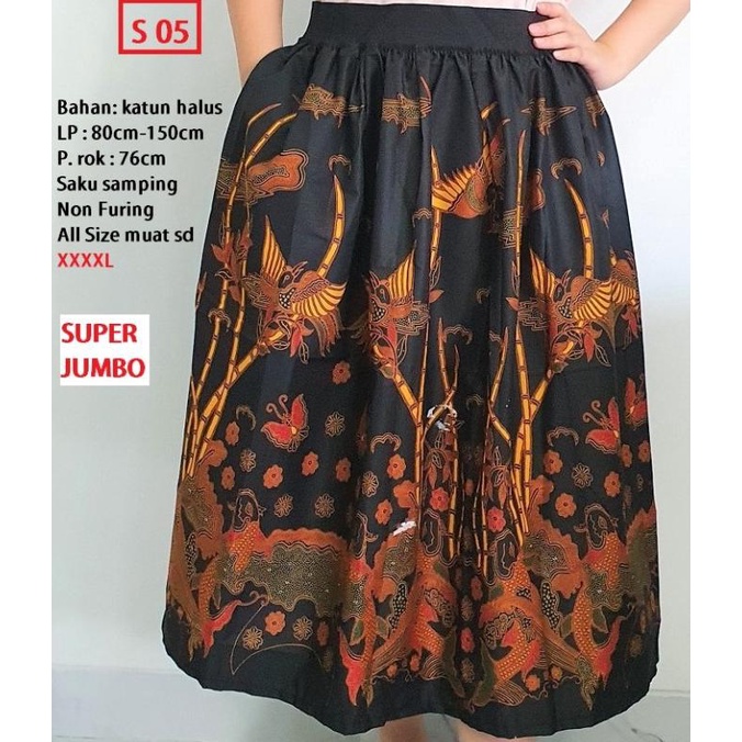 ROK KLOK BATIK SUPER JUMBO 7/8 ROK BATIK JUMBO TANIA