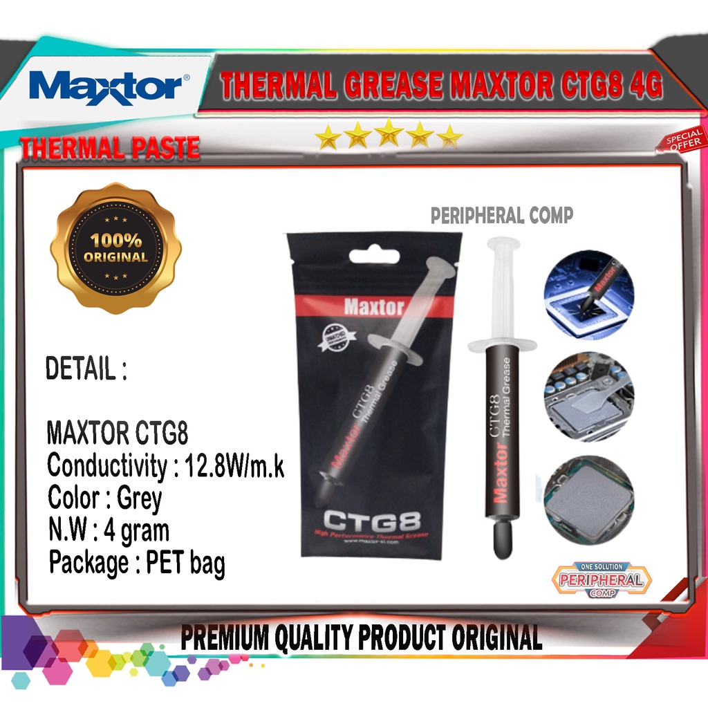 THERMAL PASTE MAXTOR CTG8 THERMAL GREASE 4G PREMIUM