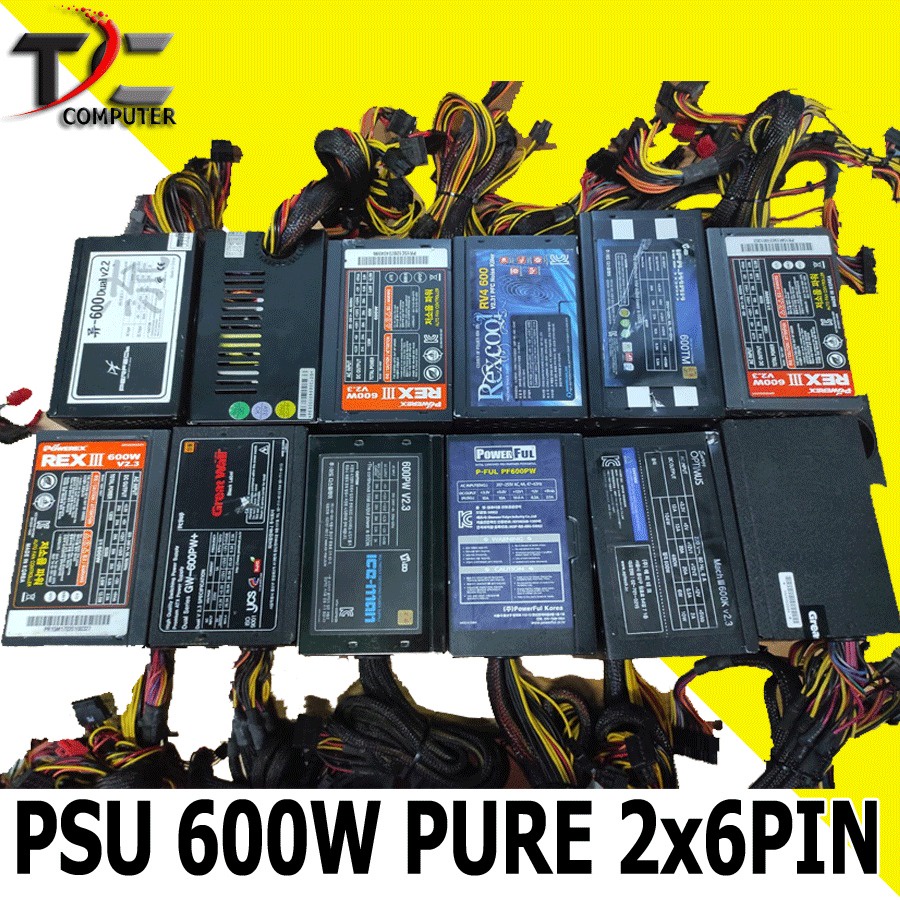 Power Supply / PSU Gaming 600 watt 600w  6 PIN