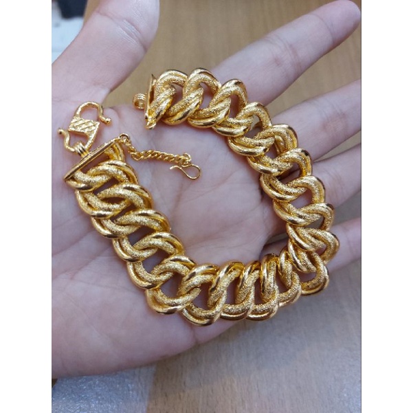 Gelang rantai doff pasir titanium 19cm bisa request potong