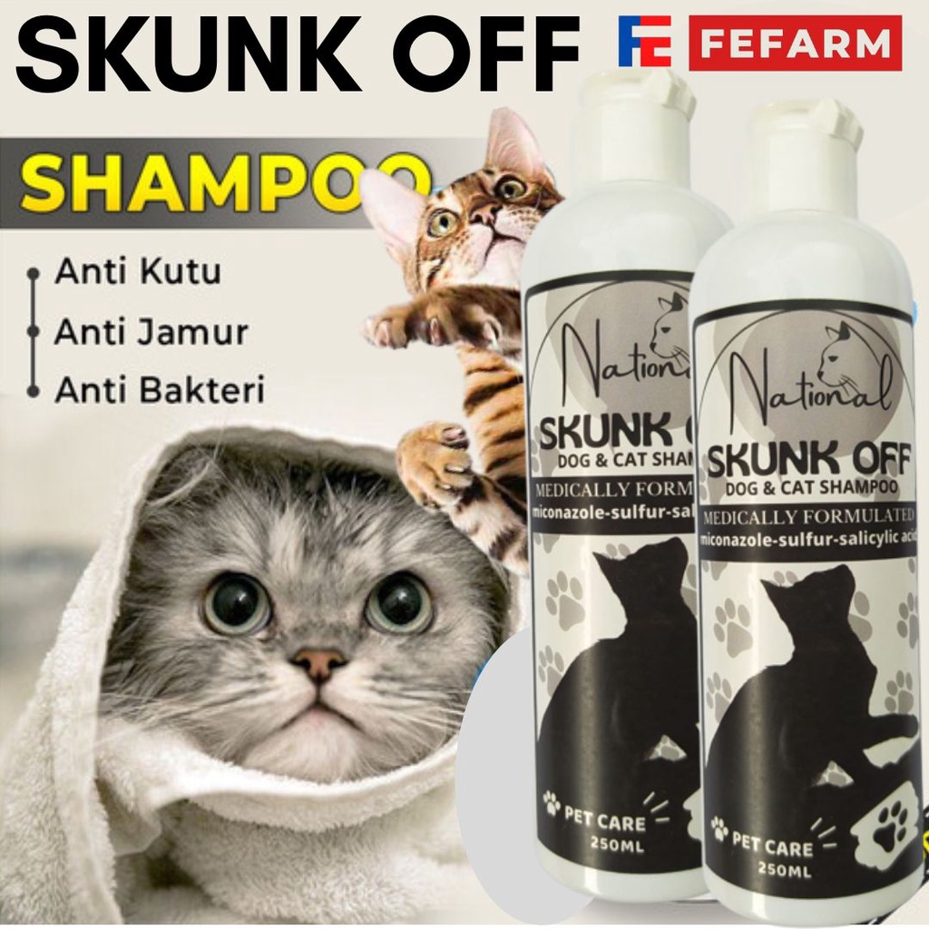 PAKET HEMAT BEDAK KUTU + SHAMPO KUTU MICONAZOLE SKUNK OFF BECAT FEFARM