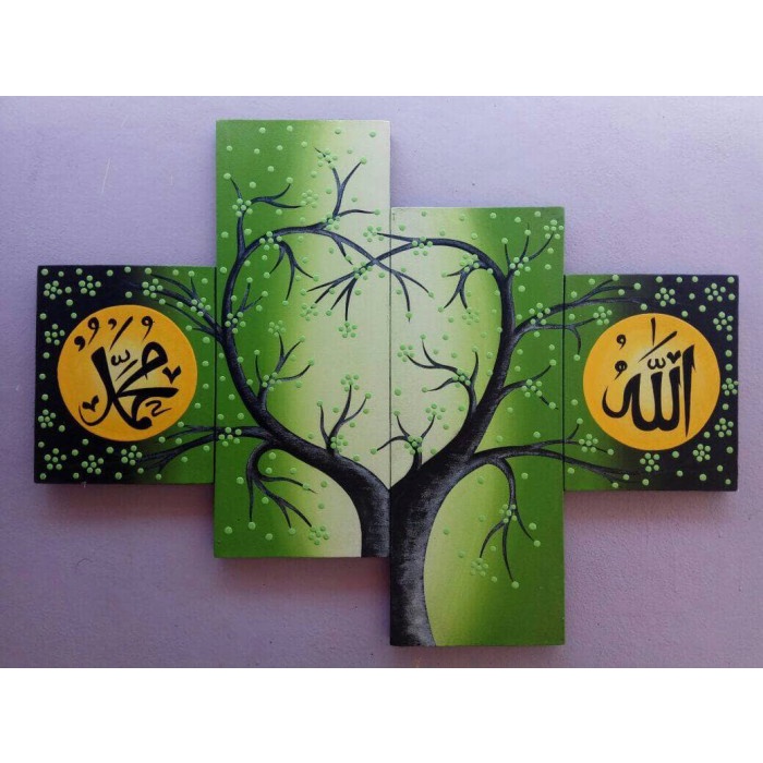 

Lukisan Kaligrafi - Lukisan Kaligrafi Pohon Bintik Bintik Hijau - Xlxcdriyoni