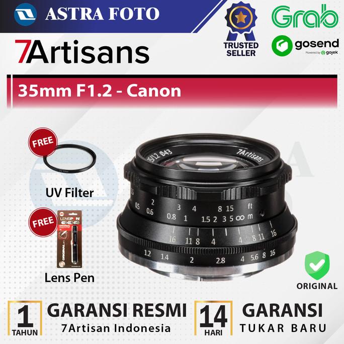 7Artisans 35mm F1.2 Lensa Canon M Mount EOS M100 M50 M200 M6 7Artisan