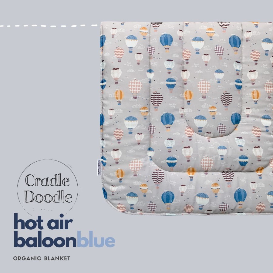 Cradle Doodle Organic Baby Blanket - Ballon Blue