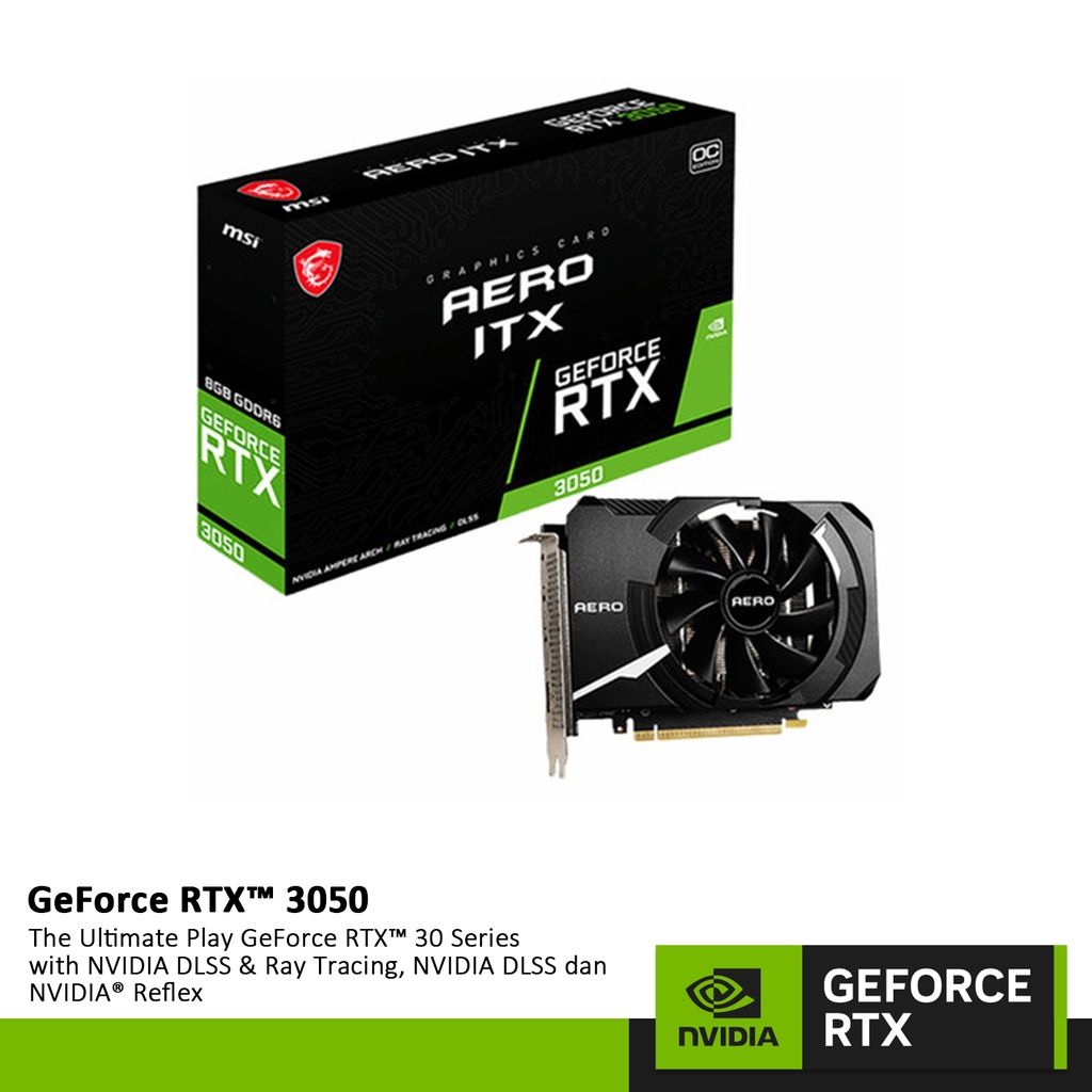 VGA CARD MSI GeForce RTX 3050 AERO ITX 8G OC | RTX3050 8GB GDDR6