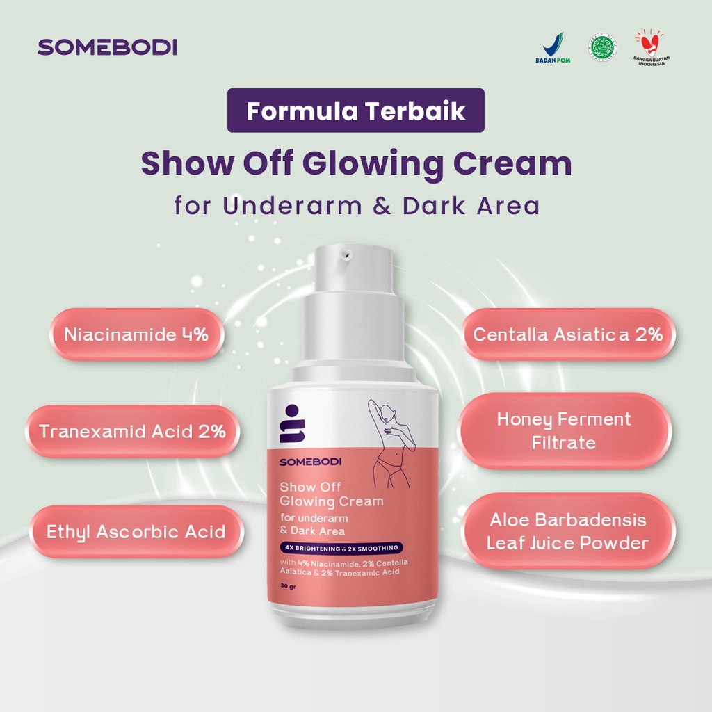 [READY STOCK] [BUNDLING] SOMEBODI Mood Activator Body Sunscreen Protection with SPF 45 + Show Off Glowing Cream 30 ml