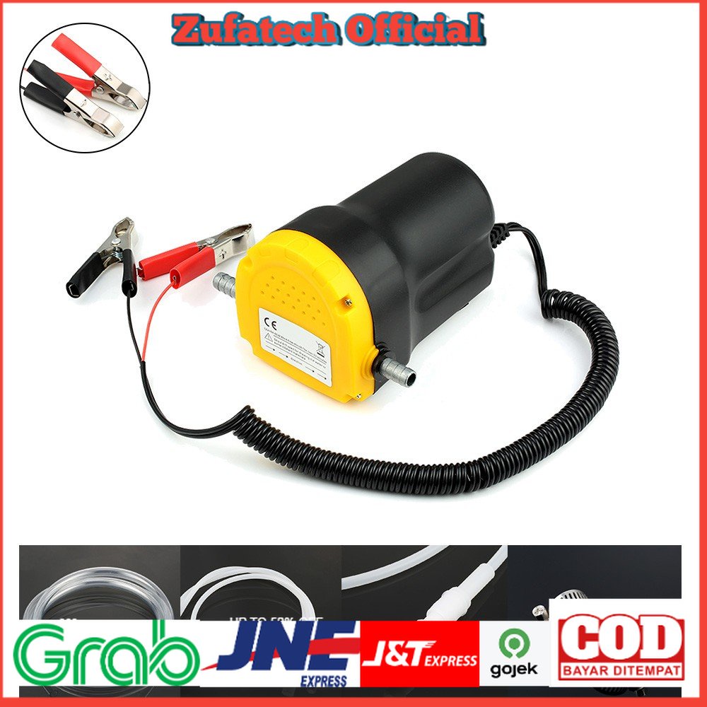 S AMP Pompa Elektrik Transfer Oli Mobil Fluid Extractor Suction Pump 12V - A3 - Black