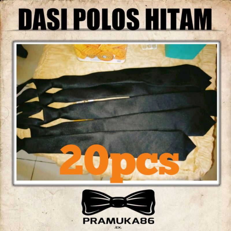 (20pcs) Dasi Hitam - Dasi Polos - Dasi Instan - Dasi ospek