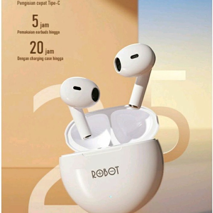 ROBOT Flybuds T10 Earbuds Earphone True Wireless Headset Bluetooth Semi in Ear TWS AIRBUDS Robot