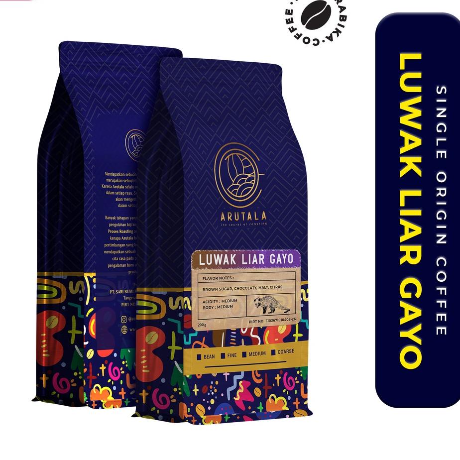 

(Z(89㊛) ARUTALA Kopi Gayo Luwak Liar 100% Wild Civet Coffee 200 gram langsung kirim