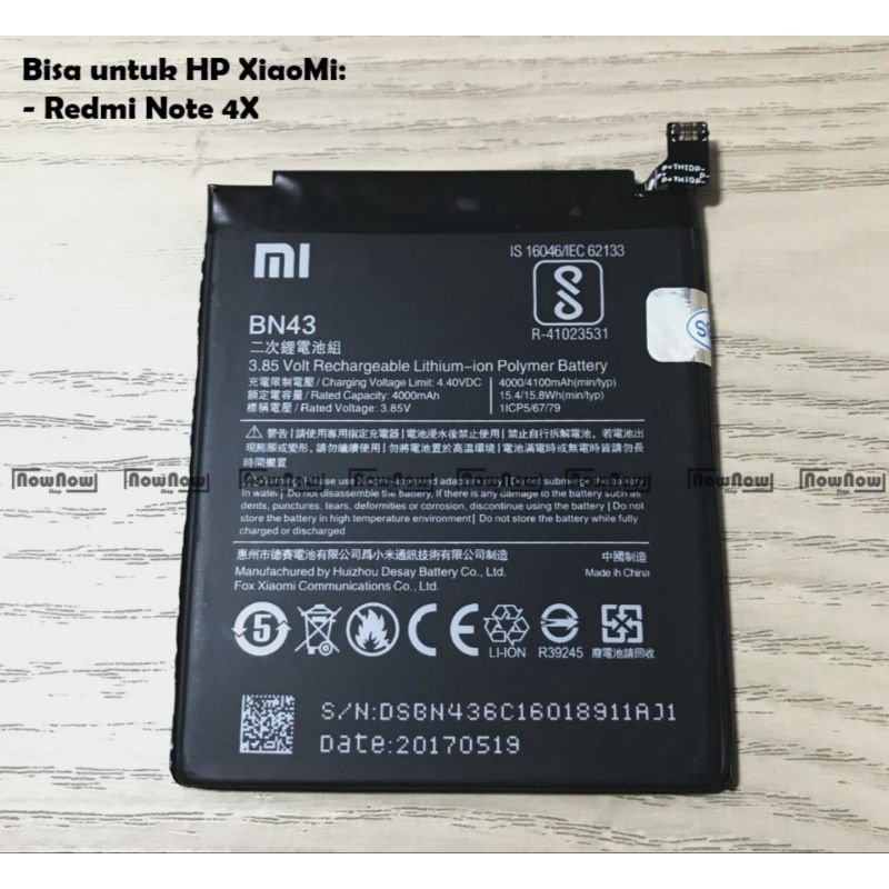 BATERAI XIAOMI BN43 / BATRAI XIAOMI NOTE 4X