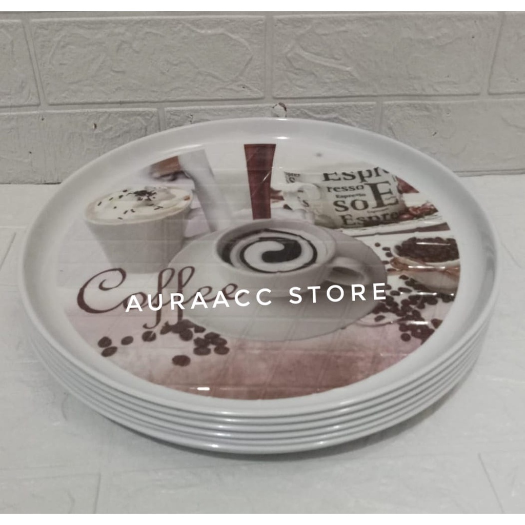 TERBARU 1PCS NAMPAN MELAMIN BULAT/ NEMPAN PENYAJI/ UKURAN; 33CM/ MOTIF RANDOM/ TERMURAH