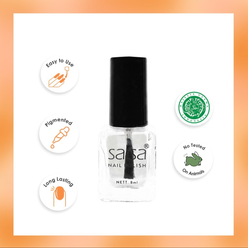 SALSA Nail Polish Nude 2 - Kutek Tahan Lama Cat Kuku | Paket isi 6