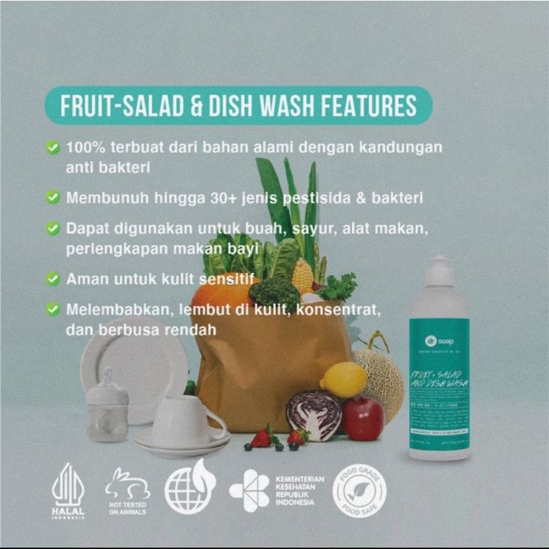 dr soap Fruit + Salad &amp; Dish Wash - Scent Before Breakfast 500 ml