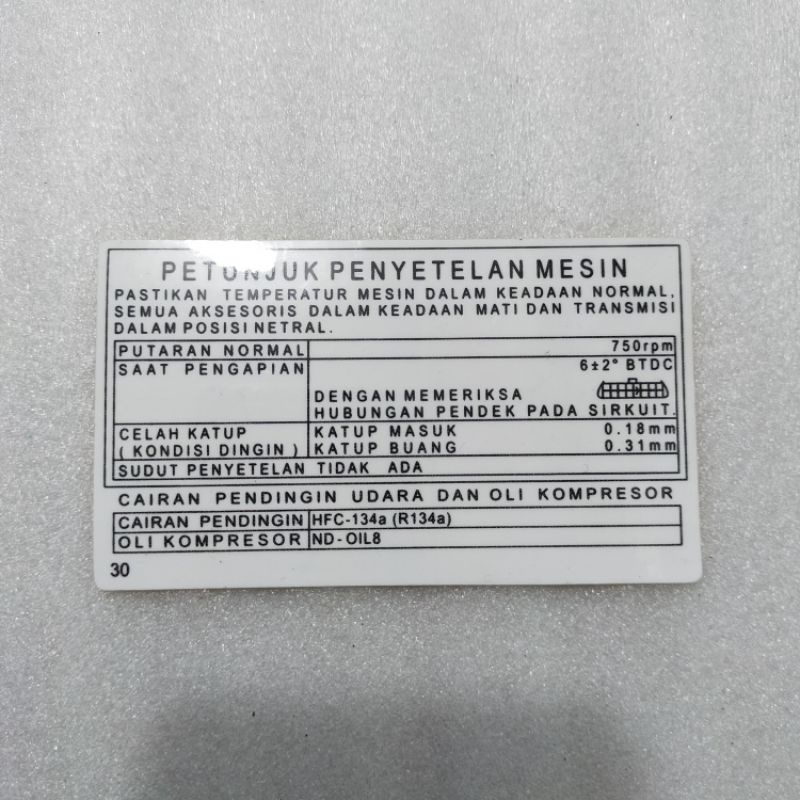 

STIKER PETUNJUK PENYETELAN MESIN