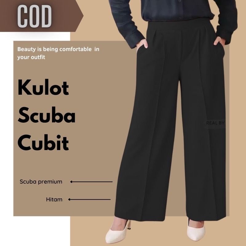 Kulot Scuba Cubit Jumbo XXL Premium Tebal  Celana Panjang Wanita Super Jumbo Terbaru 2023