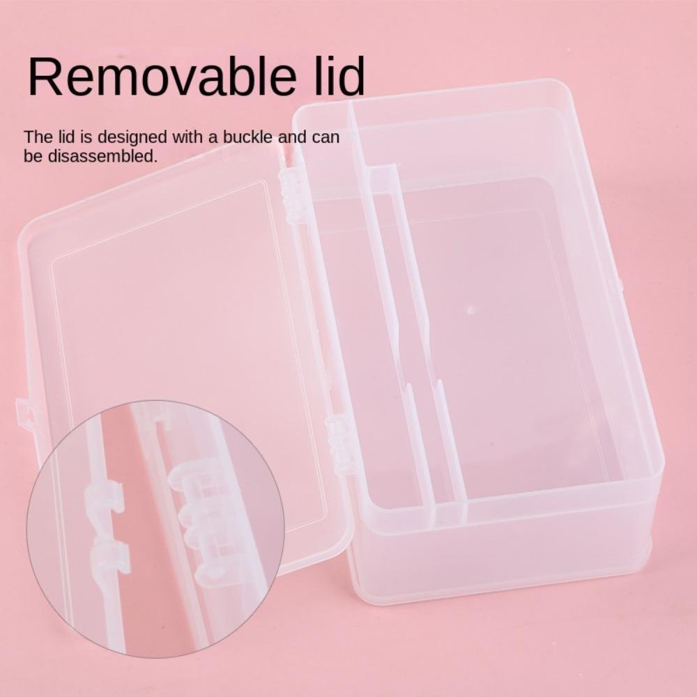 Solighter Nail Art Organizer Double-layer Pena Kuku Wadah Interval Menyimpan Kotak Kosong