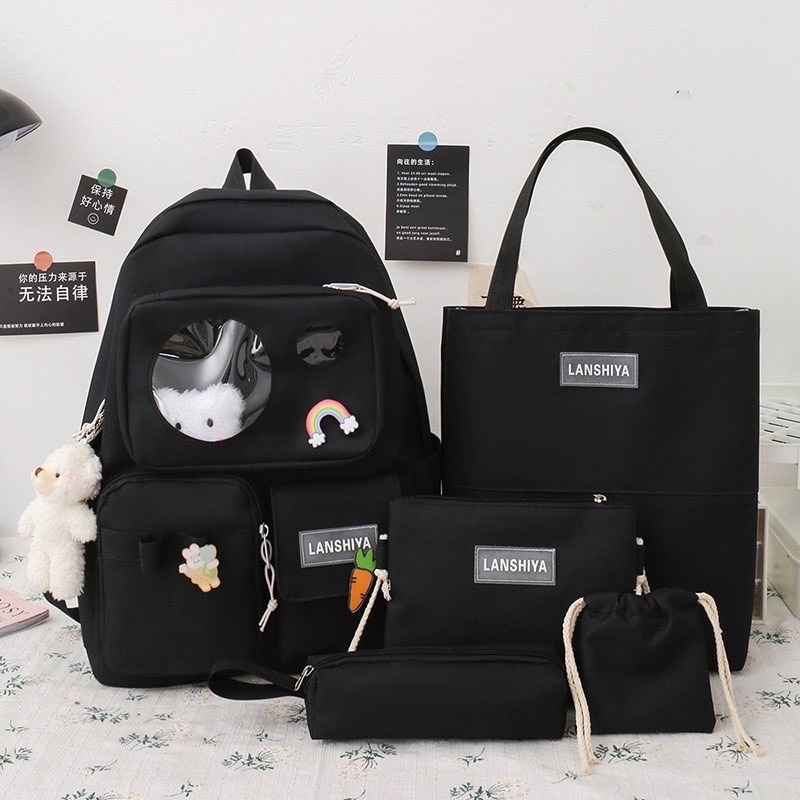 Tas sekolah anak perempuan 5in 1 tas ransel anak korea fashion