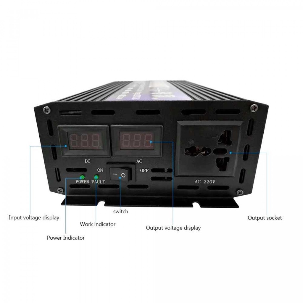 Power Inverter Pure Sine Wave Mengubah Arus DC 12V to AC 220V 3000W