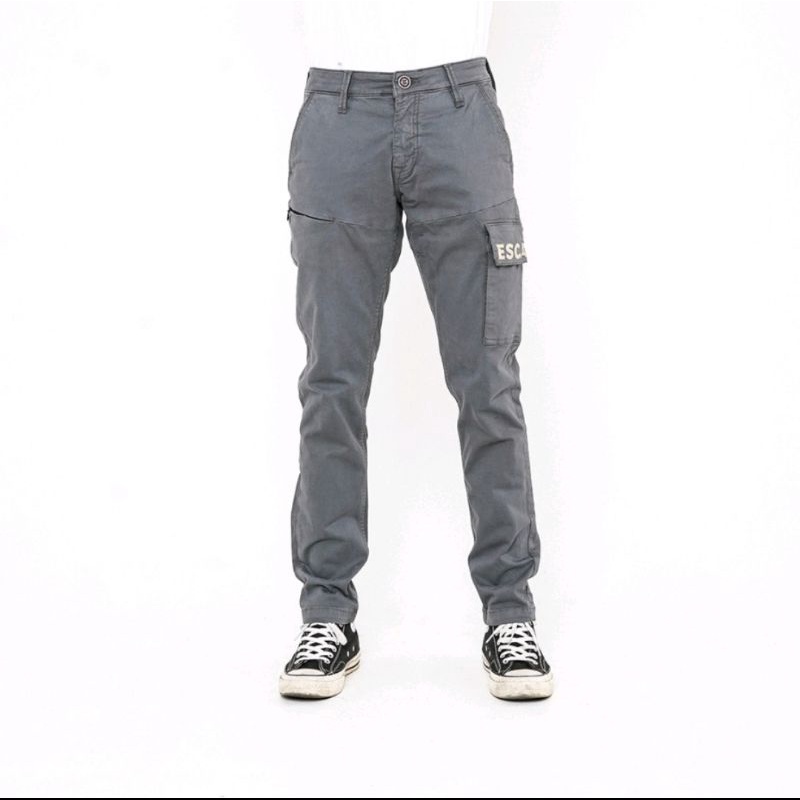 Celana Cargo Oxygen Denim Slim Fit - Escape Cargo Grey
