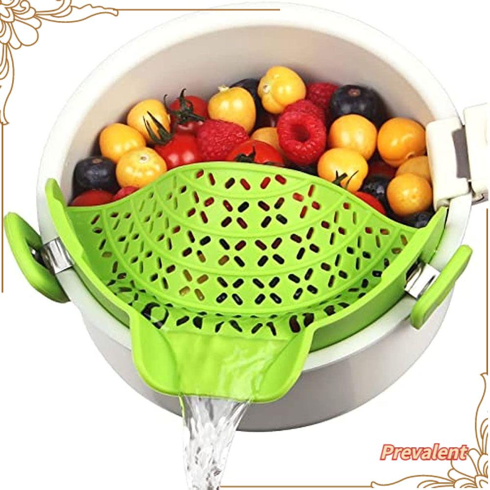 Preva Saringan Dapur Silikon Filter Air Colander Drainer Draining Cairan Kelebihan