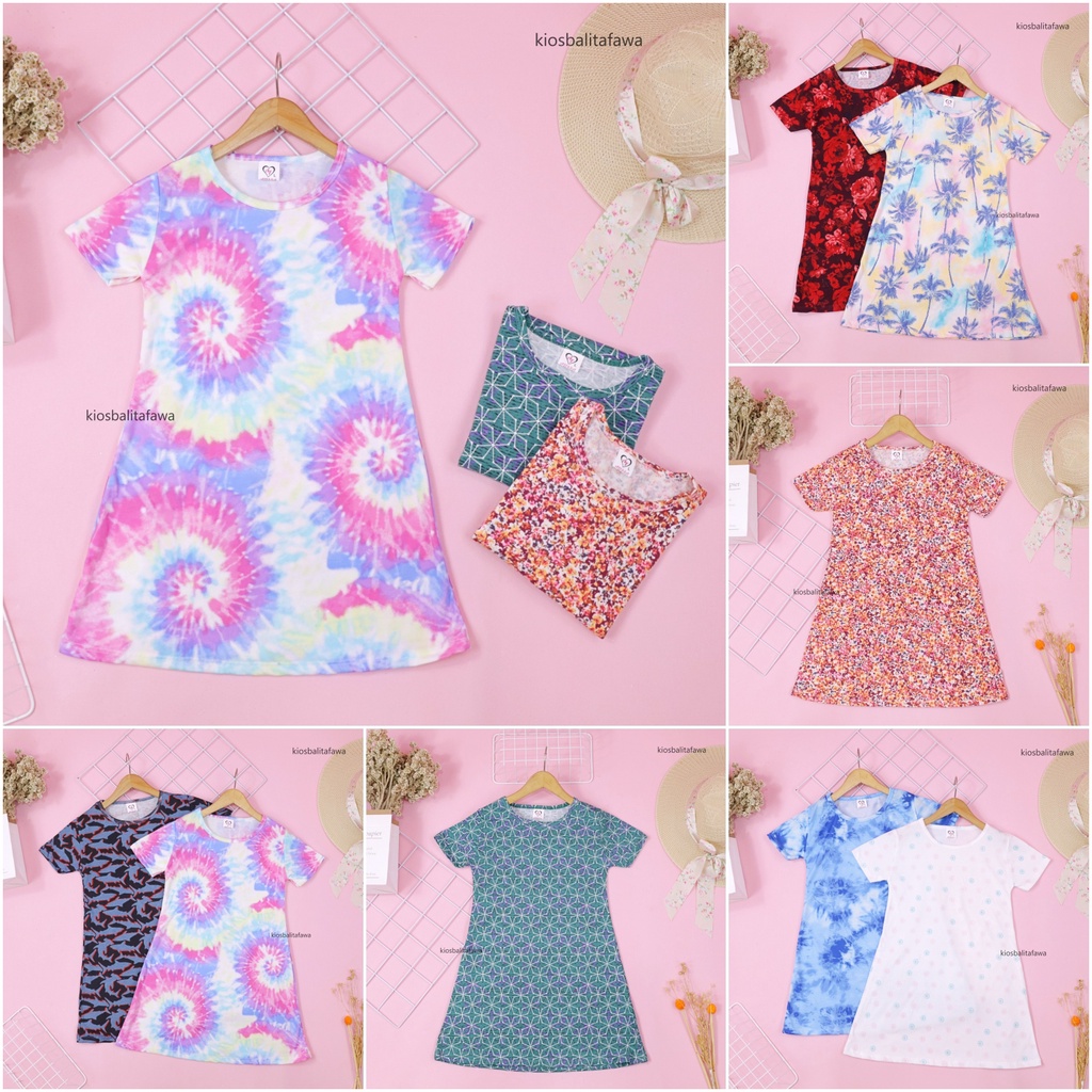 Dress Amirah uk 3-5 Tahun / Lengan Baju Tidur Balita Anak Perempuan Adem Kaos Lucu Dres Harian Murah