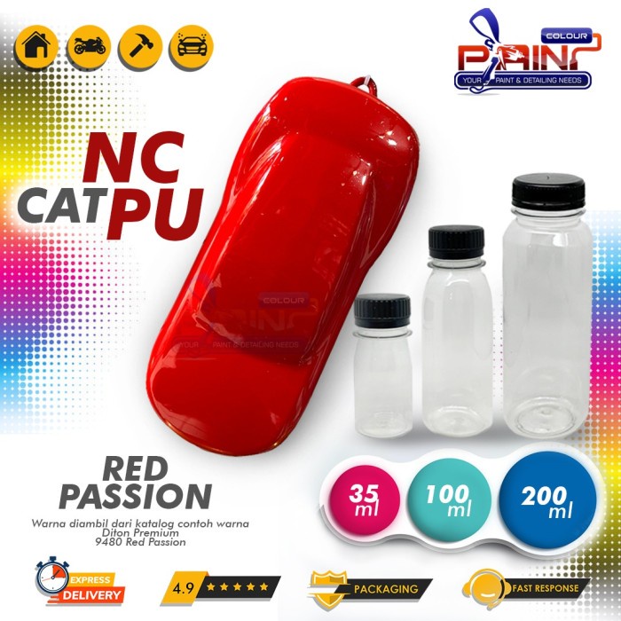 Cat NC Red Passione Vespa Colour | Sample Warna Diton Premium 9480