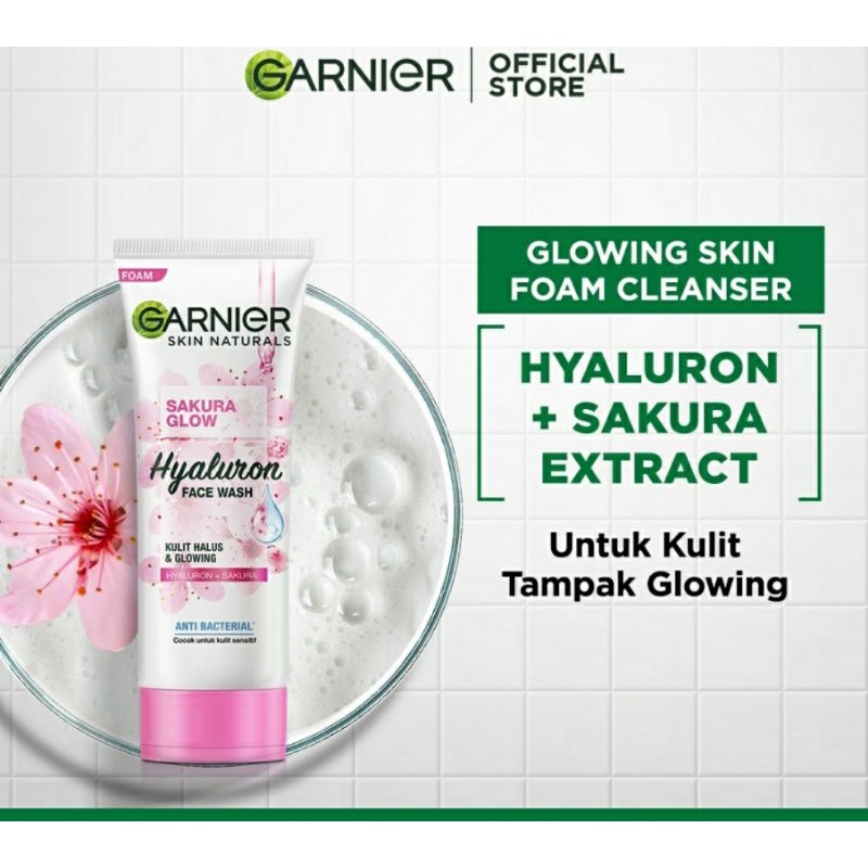 FACE WASH | GARNIER SAKURA GLOW HYALURON | 50 ML | 100 ML