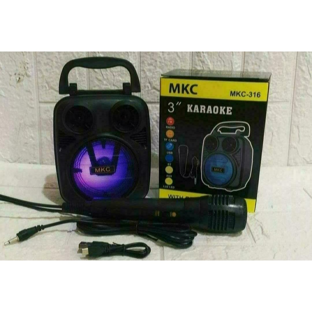 SPEAKER BLUETHOOT XTM-316 + MIC KABEL KAROKE PORTABEL