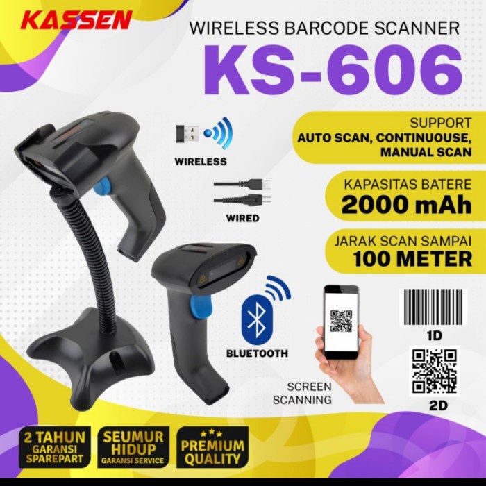 Scanner Bluetooth 2D Kassen Ks606 Ks-606 Plus Stand