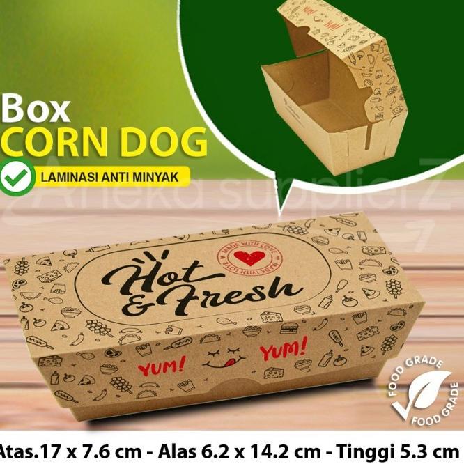 

[O-Z7Z-✓] Kotak Dus Box Corn Dog Corndog (50 pc)_super keren