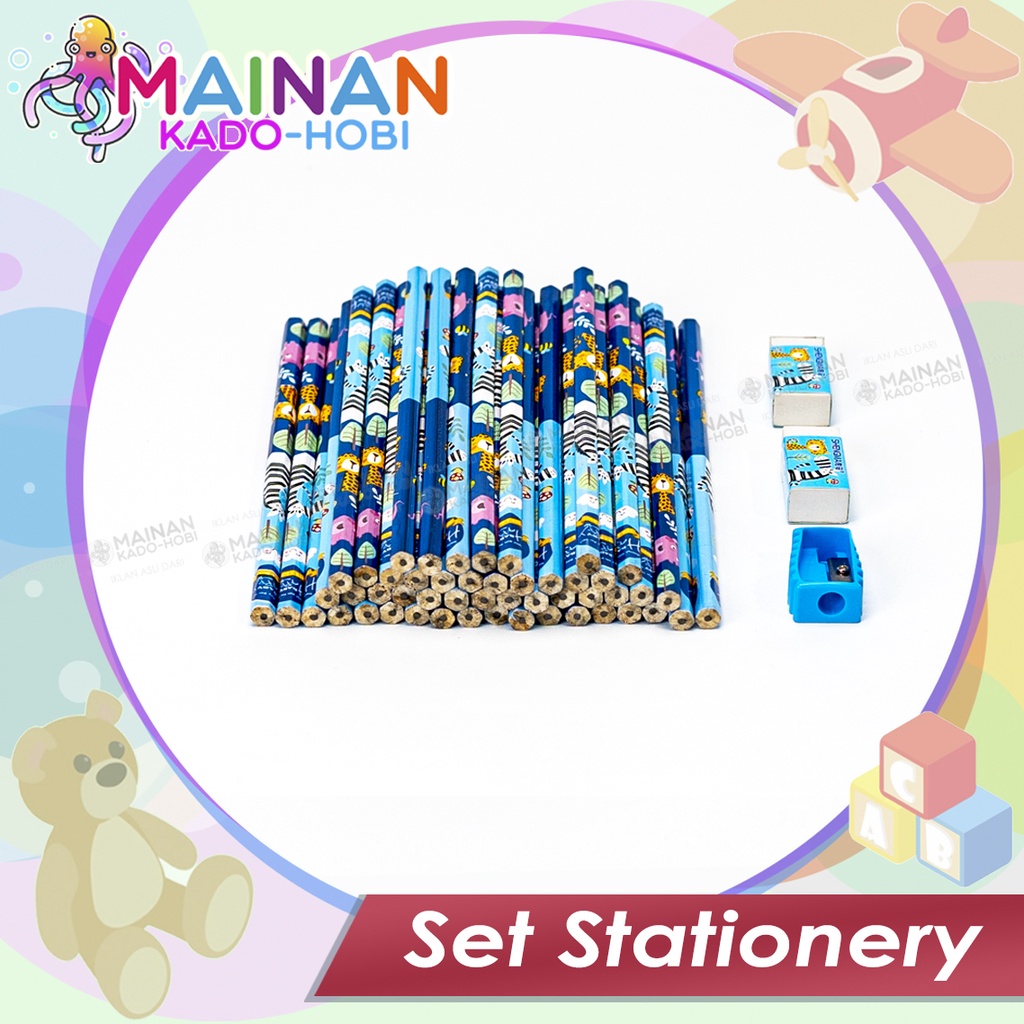 PAKET ALAT TULIS SEKOLAH SET STATIONERY ANAK PENSIL SERUTAN PENGHAPUS