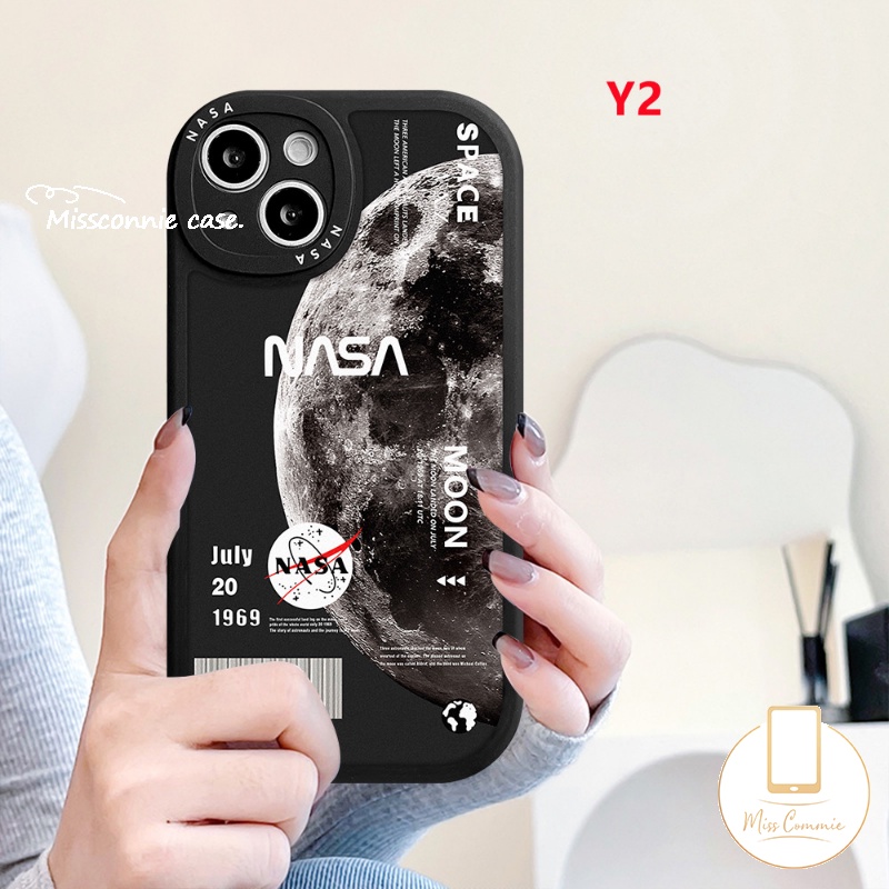 IPHONE Casing Ponsel NASA Merek Fashion Kompatibel Untuk Iphone7 8 6 6s Plus 11 13 12 14 Pro MAX XR X XS Max14 Plus Se2020 Astronot Lembut TPU Kembali Shockproof Cover