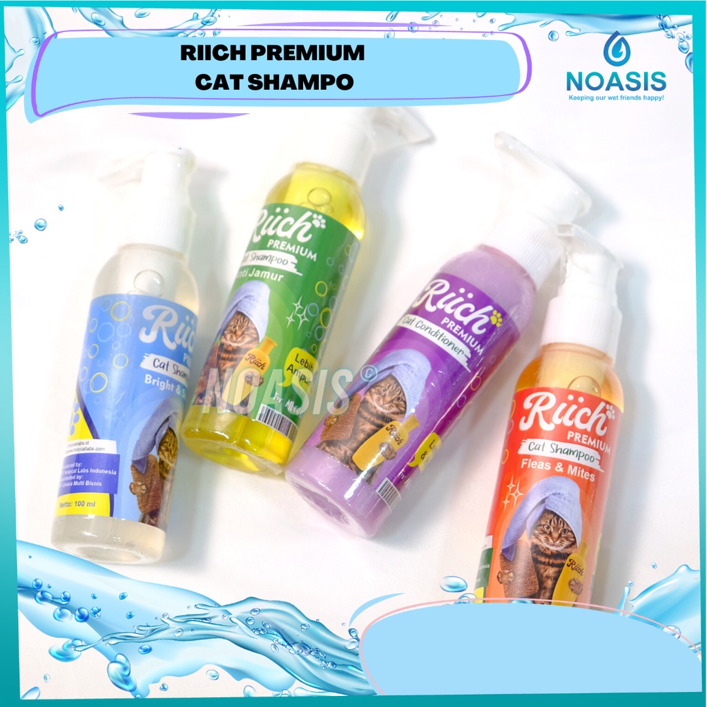 RIICH PREMIUM Shampoo Conditioner Kucing Premium Anti Kutu Anti Jamur Bulu Cerah Berkilau